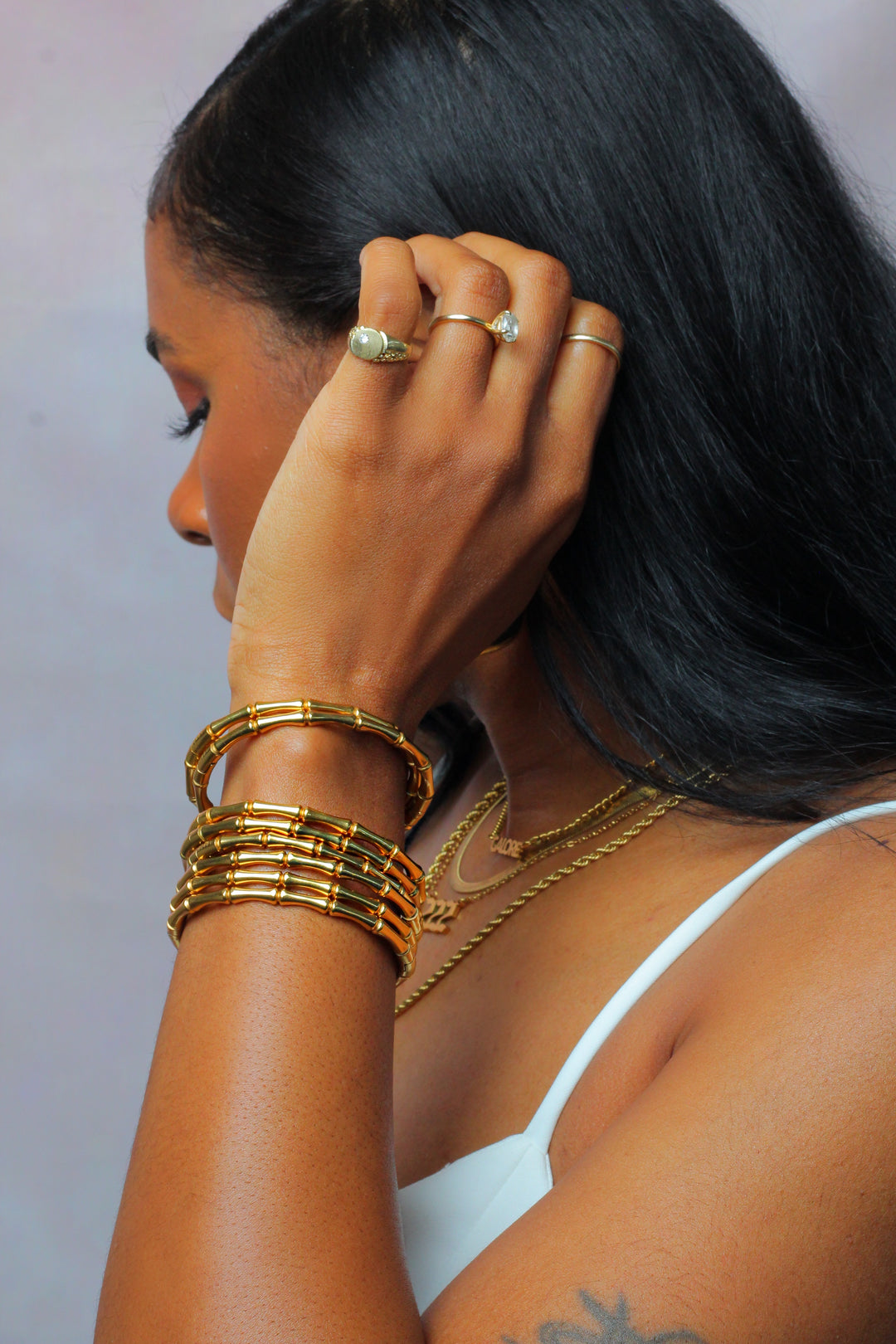 Dainty gold plated bracelet for women, budget-friendly costume jewelry piece that’s tarnish resistant, delicate yet durable for daily wear and stacking.