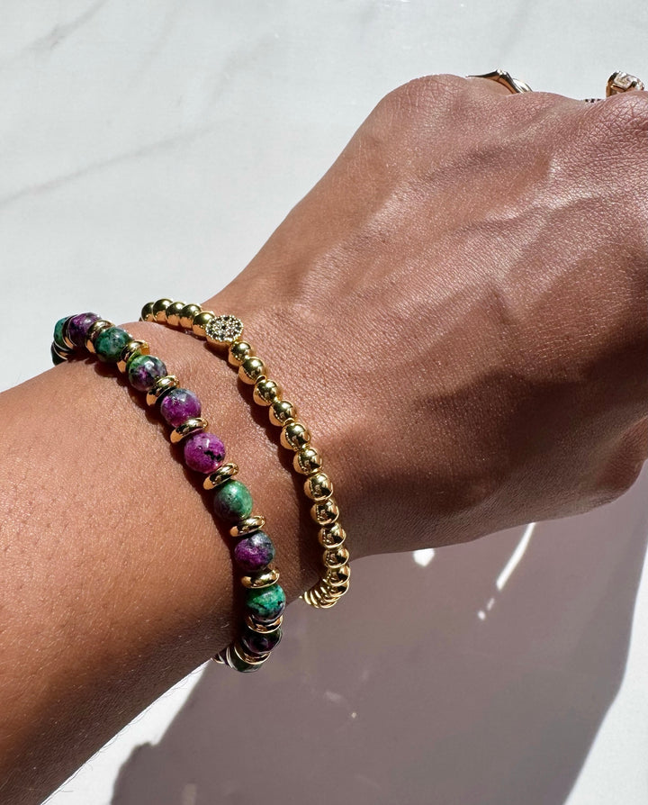 Dainty gold plated bracelet for women, budget-friendly costume jewelry piece that’s tarnish resistant, delicate yet durable for daily wear and stacking.