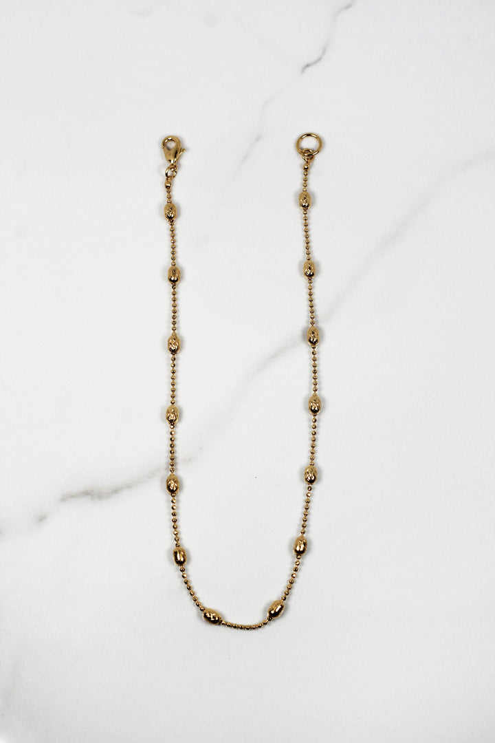 Dainty gold plated bracelet for women, budget-friendly costume jewelry piece that’s tarnish resistant, delicate yet durable for daily wear and stacking.
