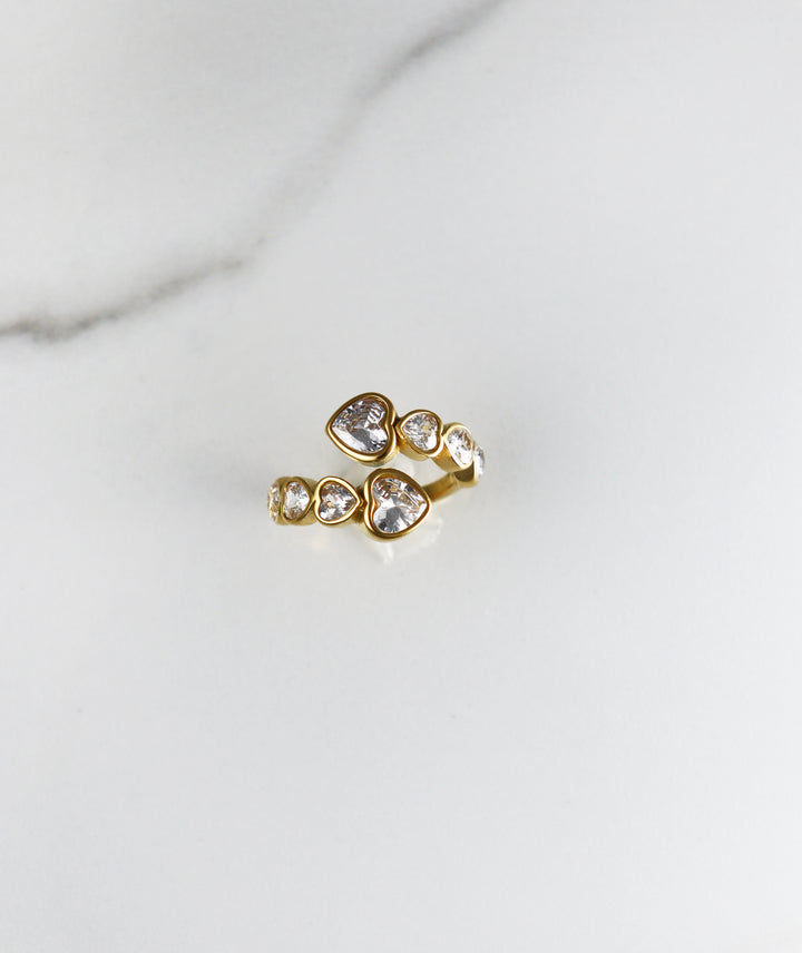 Gold plated statement ring, lightweight and comfortable costume jewelry for women, affordable fashion accessory perfect for bold, on-trend looks.