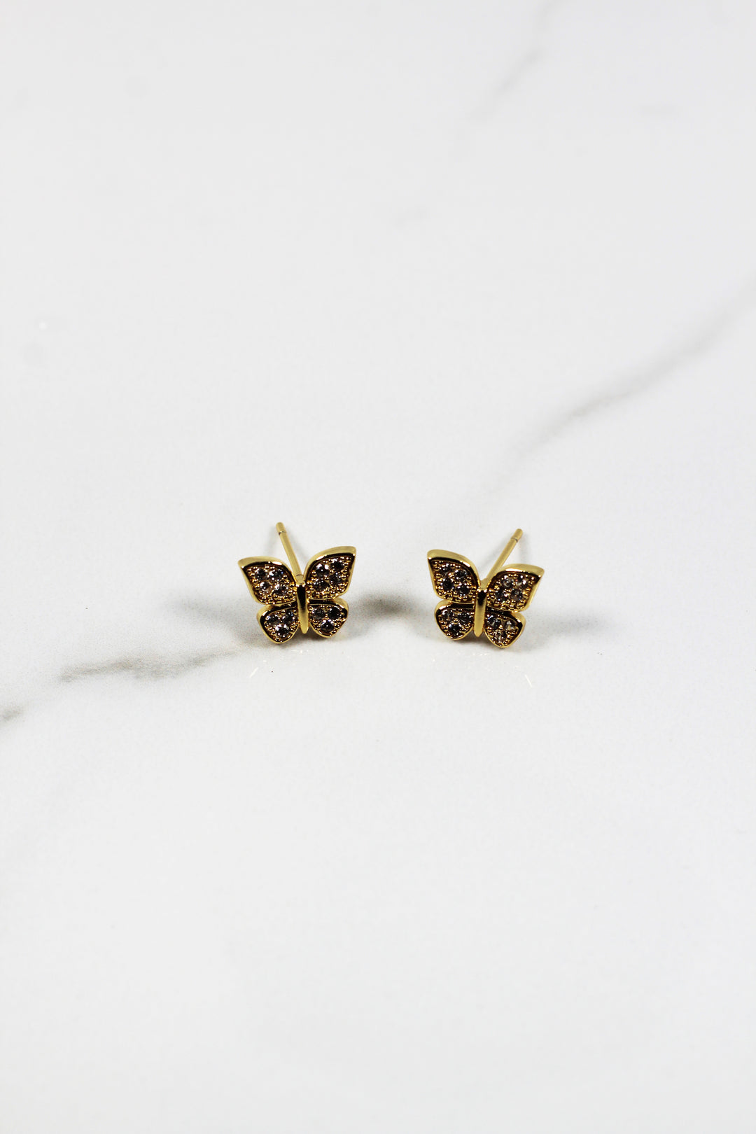 Gold plated cubic zirconia stud earrings, timeless and elegant costume jewelry that makes a perfect gift or jewelry box staple.