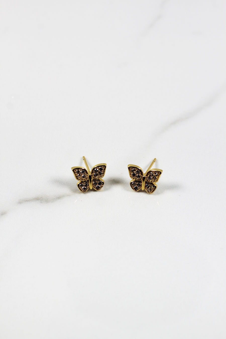 Gold plated cubic zirconia stud earrings, timeless and elegant costume jewelry that makes a perfect gift or jewelry box staple.
