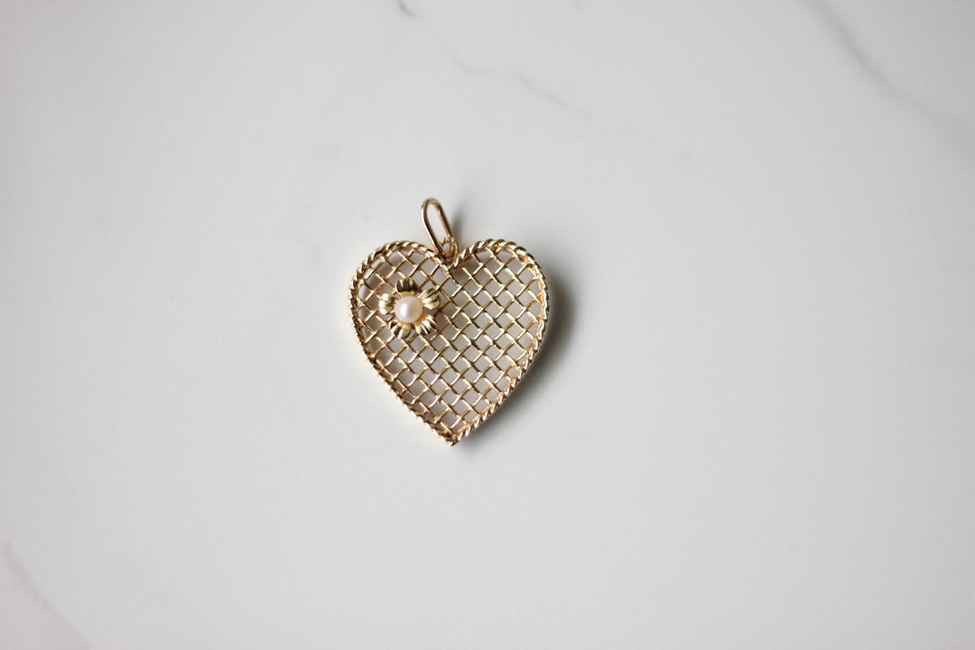 Pearl Heart Charm