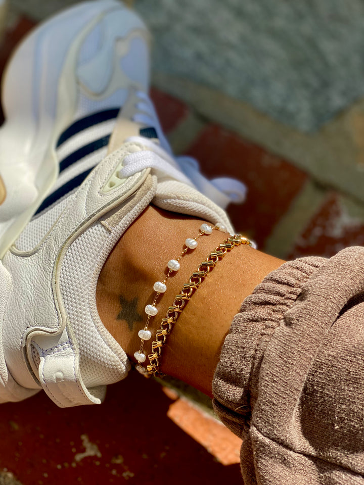 Pearl Beaded Jessica Tennis Anklet