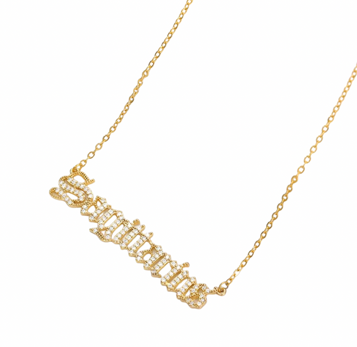 Gothic Font Zodiac Necklace