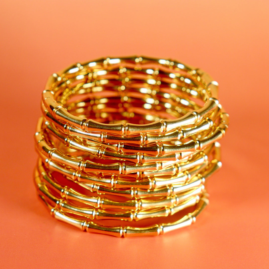 Stackable Bamboo Bangles | Bold, Gold, and Trendy Bracelet Sets