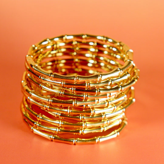 Stackable Bamboo Bangles | Bold, Gold, and Trendy Bracelet Sets