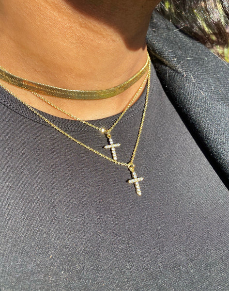 Adjustable Gold Cross Necklace