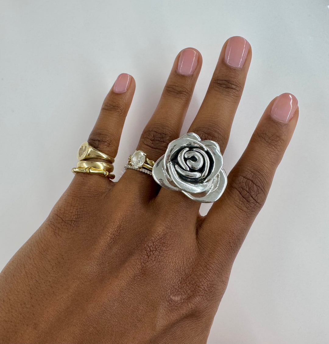 Rose Bud Ring Sterling Silver