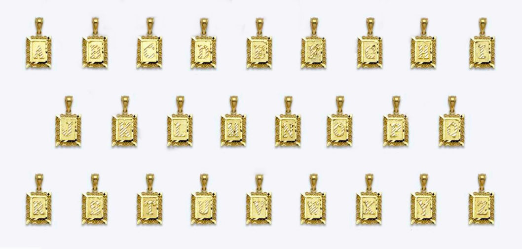 14K Yellow Gold Square Initial Chain