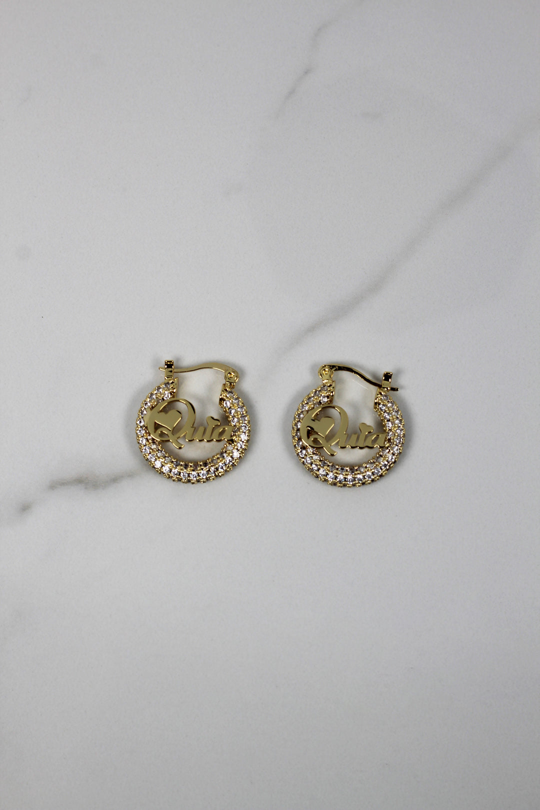 Mini Crystal Custom Hoop Earrings