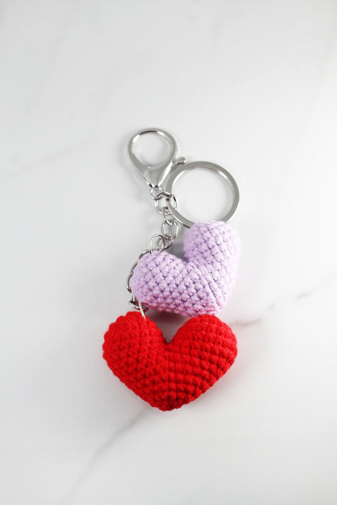 Double Hearts Bag Charm