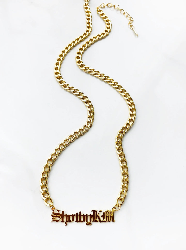 Custom Gothic Font Cuban Chain