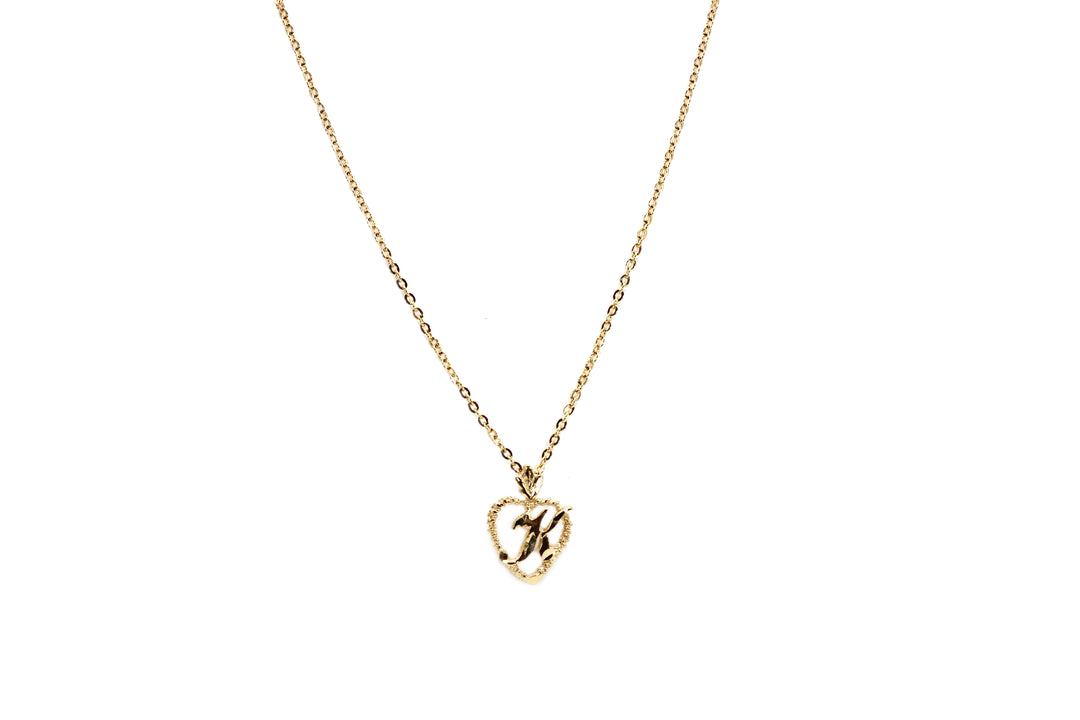 Heart Initial Charm Necklace