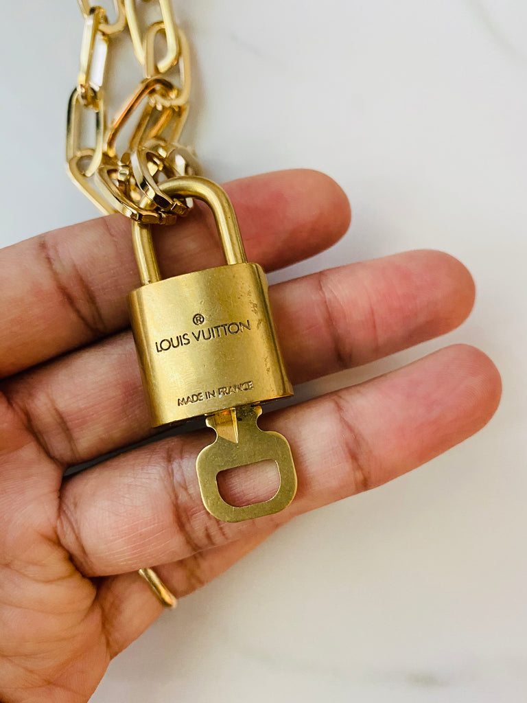 Reworked LV padlock Necklace