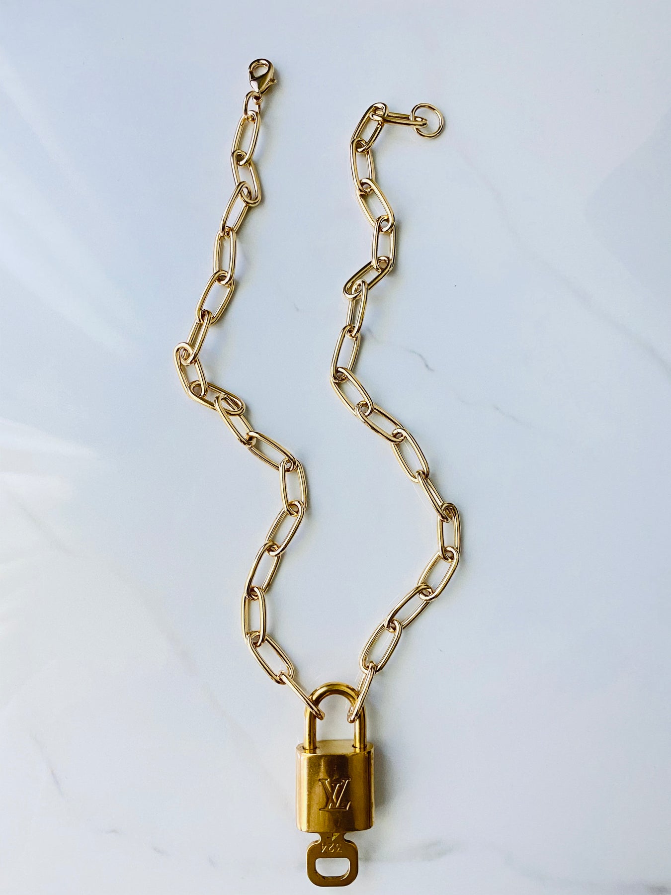 Louis Vuitton, Jewelry, Authenticlouisvuitton Lock Pendant Reworked  Necklace