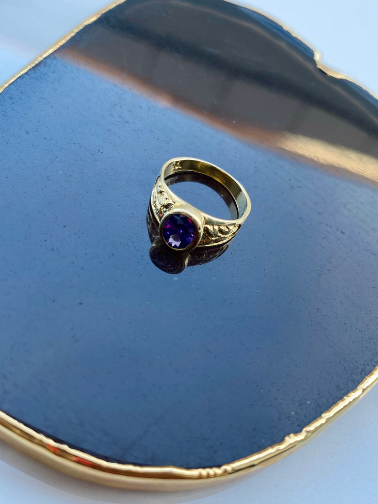 Purple Stone Pinky Ring