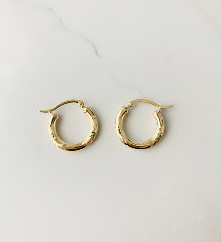 10K Yellow Gold Dolphin Hoops