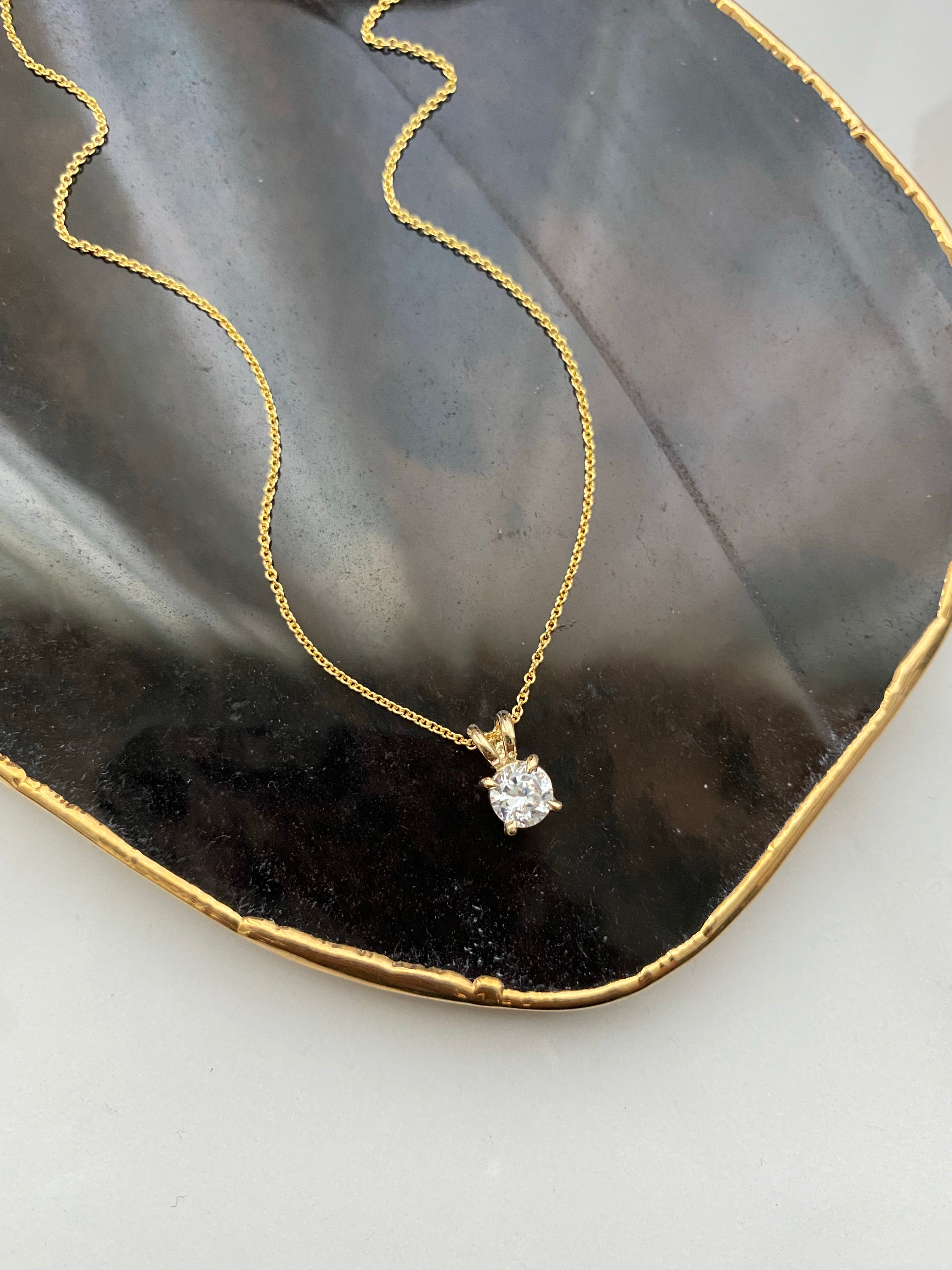 Umi Drop Necklace (14K Yellow Gold and White Gold)