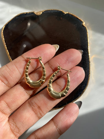10K Yellow Gold Barrel Hoops